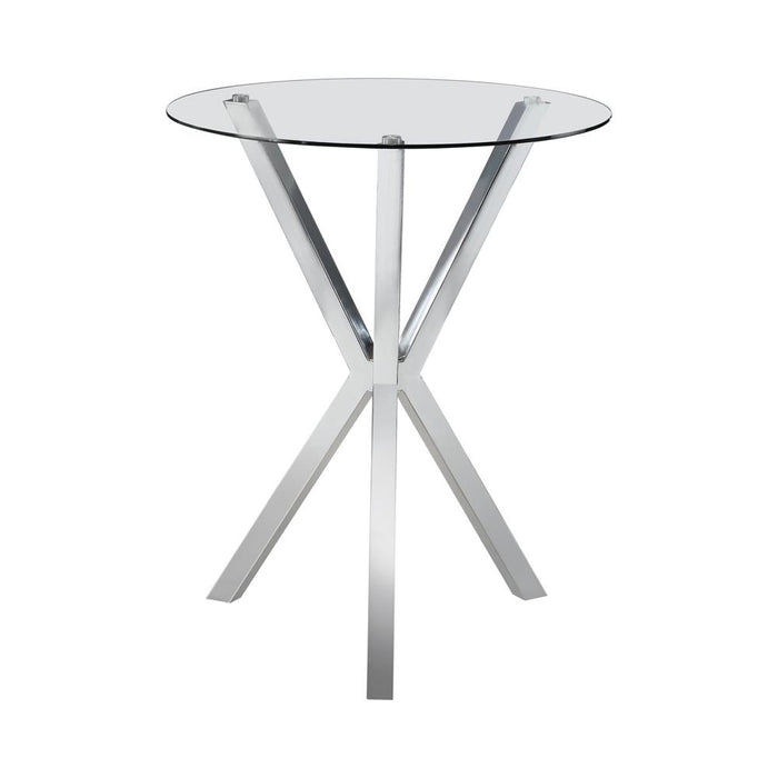 Denali Round Glass Top Bar Table Chrome image
