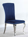 Betty Upholstered Side Chairs Ink Blue and Chrome (Set of 4) image