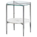 Cadee Round Glass Top End Table Clear and Chrome image