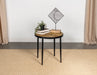 Hayden Metal Round Side Table Natural Mango and Black image