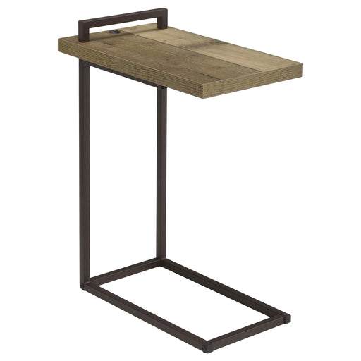 Maxwell Rectangular Top Accent Table with USB Port Weathered Pine image