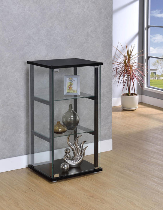 G950179 Contemporary Black and Glass Curio Cabinet