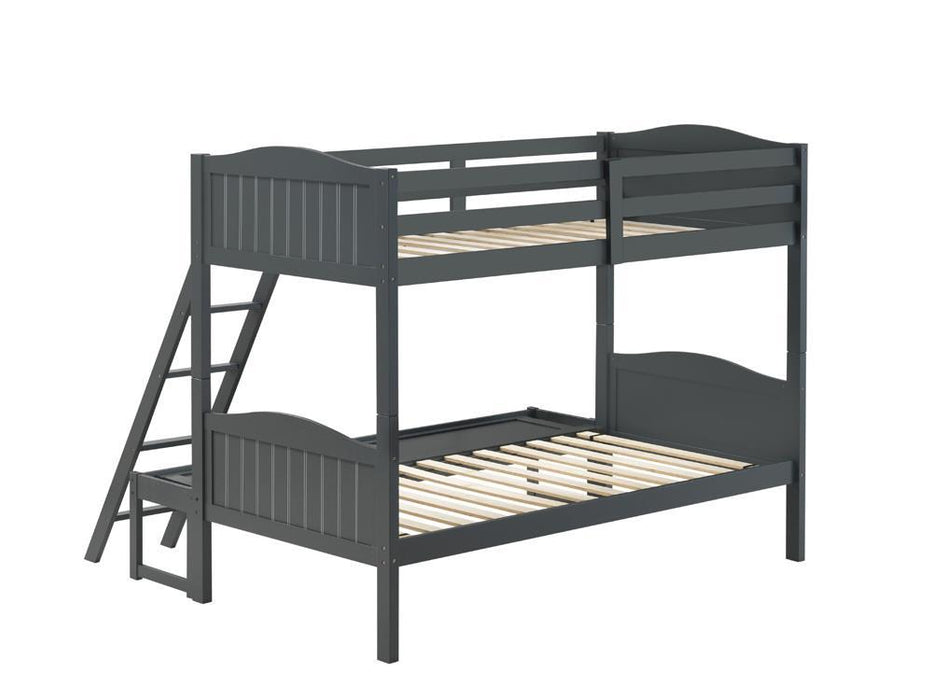 Arlo Twin Over Full Bunk Bed with Ladder Grey